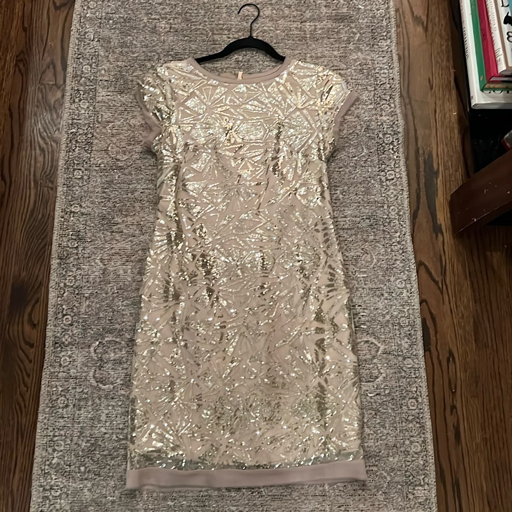 Vince Camuto gold sequin dress